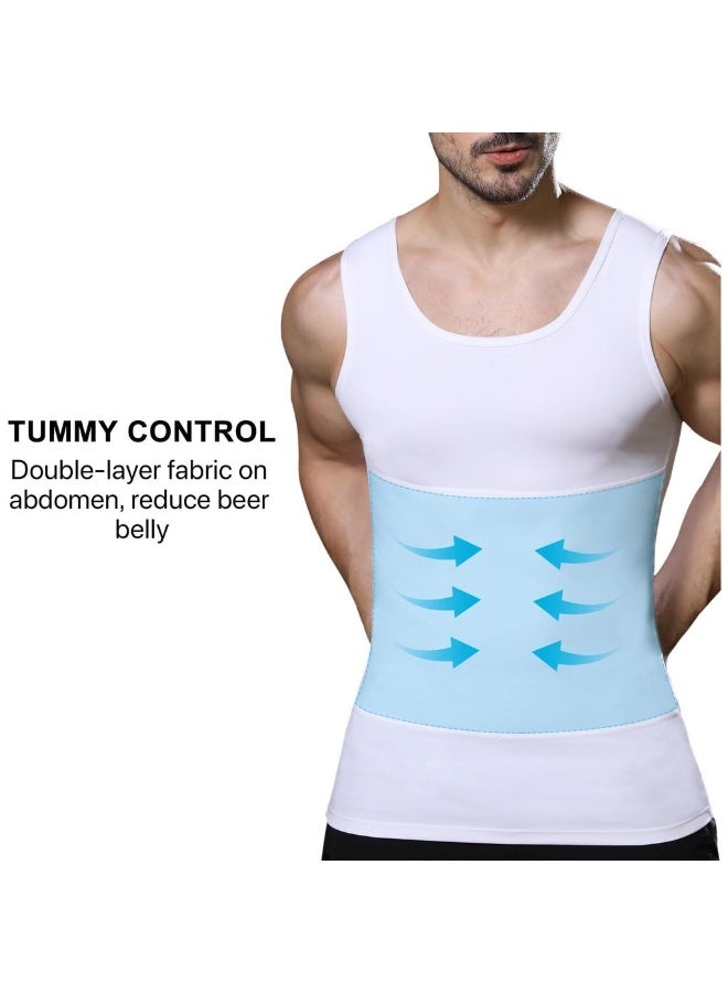 Mens Slimming Body Shaper Vt Cht Abdomen Comprsion Tank Top Belly Hiding Undershirts - Change In Seconds - Image 3