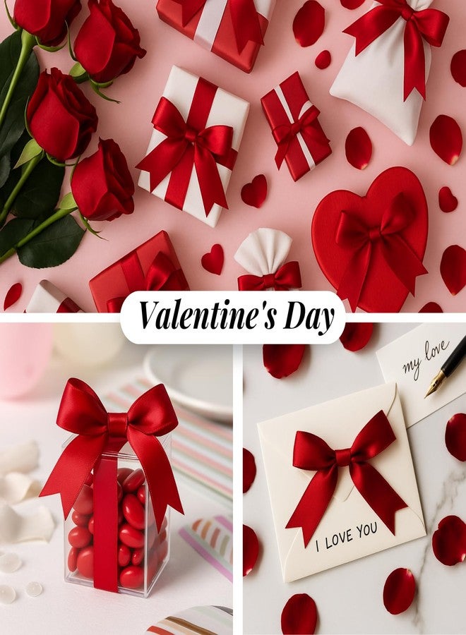 Rokateam Christmas Decorations,80 Pcs Twist Ties Red Gift Wrap Bows – 2.5 Inch Ribbon Bows for Christmas Tree, Holiday Gifts, Valentine's Day, Baby Shower, Wedding, DIY Crafts & Party Decorations - Image 4