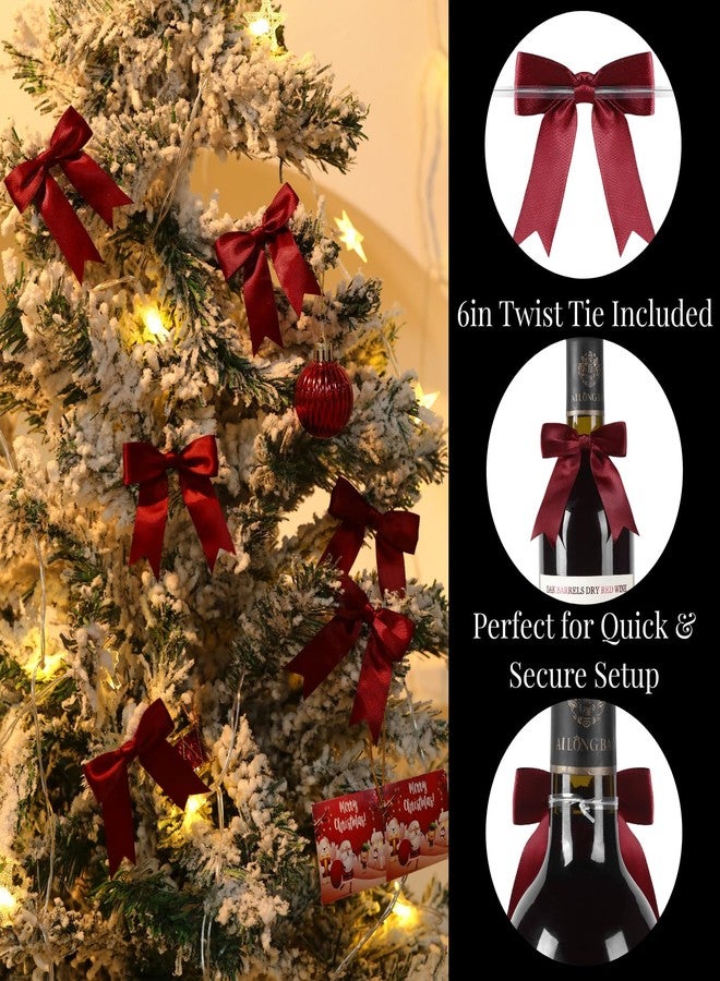 Rokateam Christmas Decorations,80 Pcs Twist Ties Red Gift Wrap Bows – 2.5 Inch Ribbon Bows for Christmas Tree, Holiday Gifts, Valentine's Day, Baby Shower, Wedding, DIY Crafts & Party Decorations - Image 3