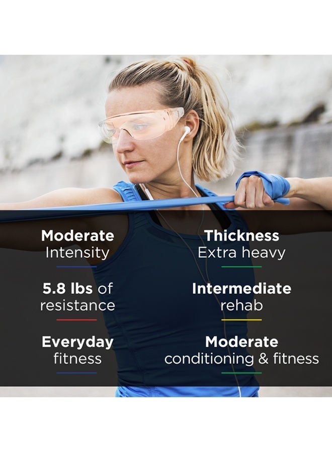 THERABAND Non-Latex Resistance Band - Extra Heavy Blue Level 5 Professional Elastic Band for Physical Therapy, Strength Training & Rehabilitation - 1.5m Individual Band - Image 3