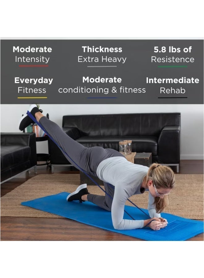 THERABAND Non-Latex Resistance Band - Extra Heavy Blue Level 5 Professional Elastic Band for Physical Therapy, Strength Training & Rehabilitation - 1.5m Individual Band - Image 2