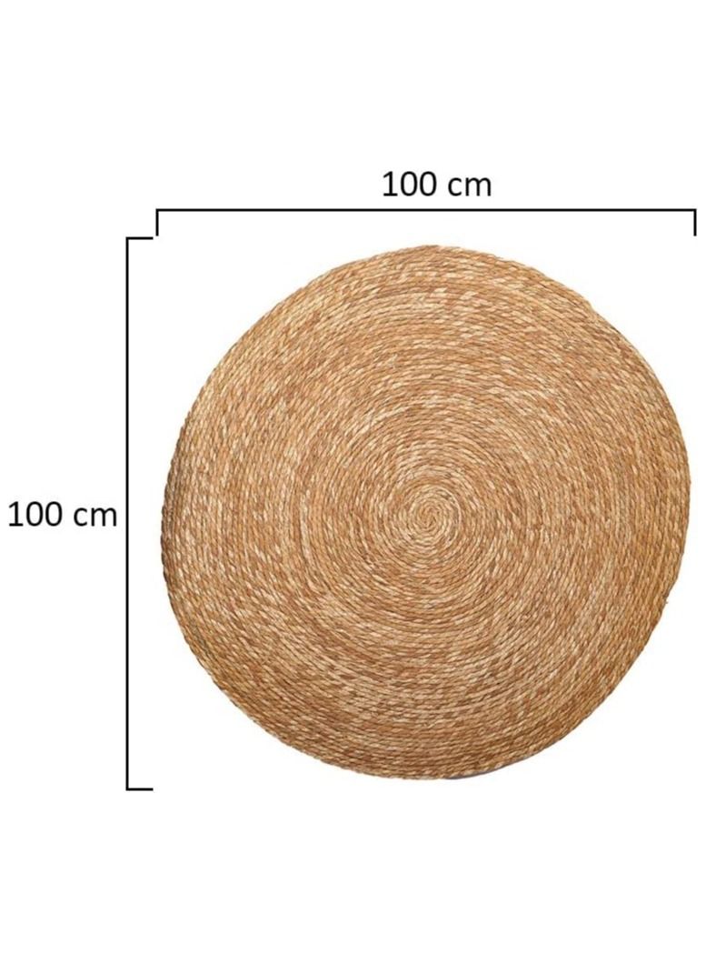 LINGWEI Simple Round Jute Rug Carpet 100x100cm - Image 2