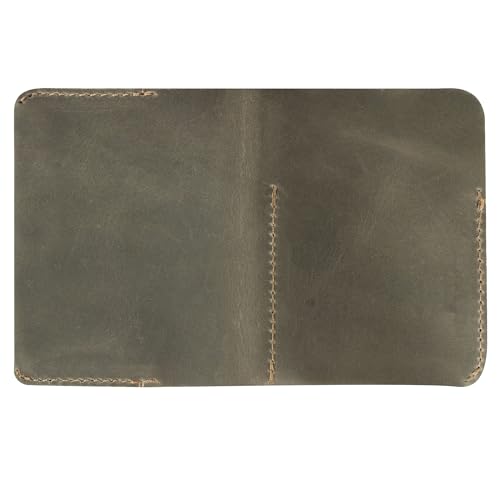 Hide & Drink, Bifold Card Holder Handmade from Full Grain Leather, Credit Card Storage, Money Organizer, Cash Case, Minimalist Wallet :: Dark Jade - Image 4