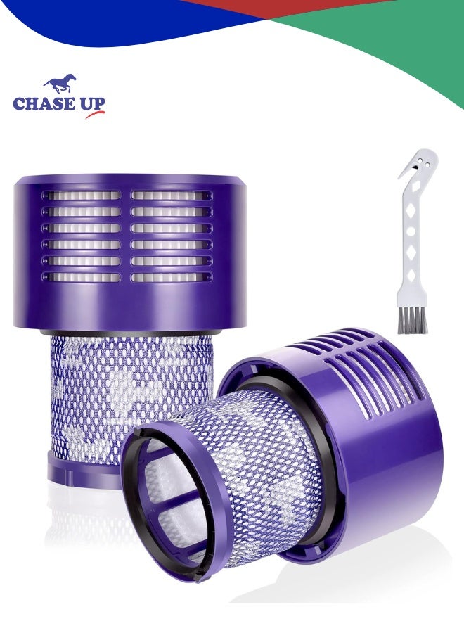 Chase Up Vacuum Filter Replacements for Dyson V10 Cyclone Series, Animal, Absolute, Total Clean, SV12, Part No. 969082-01 (2 Pack Filters and 1 Clean Brush) - Image 1