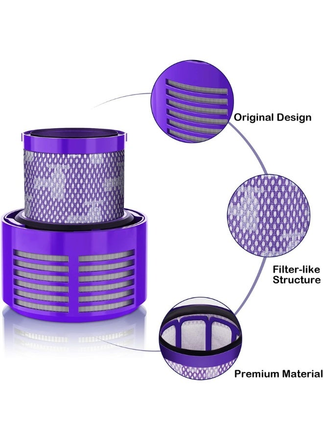 Chase Up Vacuum Filter Replacements for Dyson V10 Cyclone Series, Animal, Absolute, Total Clean, SV12, Part No. 969082-01 (2 Pack Filters and 1 Clean Brush) - Image 2