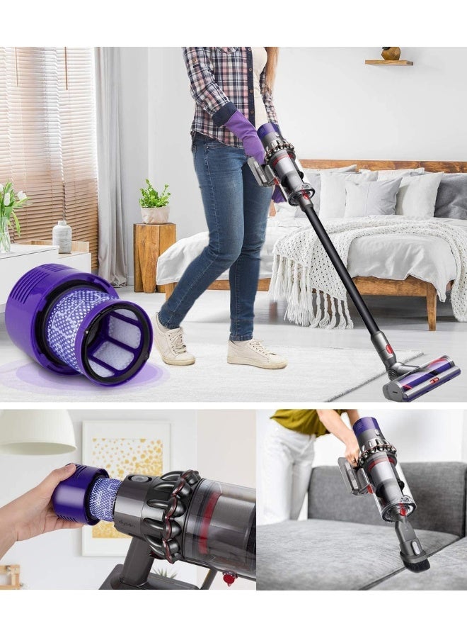 Chase Up Vacuum Filter Replacements for Dyson V10 Cyclone Series, Animal, Absolute, Total Clean, SV12, Part No. 969082-01 (2 Pack Filters and 1 Clean Brush) - Image 4