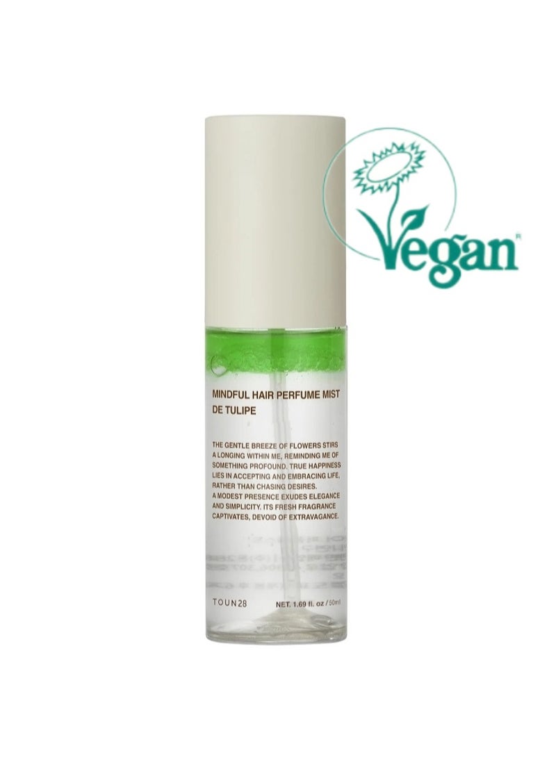 TOUN28 Tulip Hair Perfume Mist, Fresh Floral Scent with Patchouli & Bergamot for Shine & Hydration, Lightweight, Non-Sticky, Silicone-Free, Certified Vegan, Korean Hair Care For All Hair Types, 50ml - Image 1