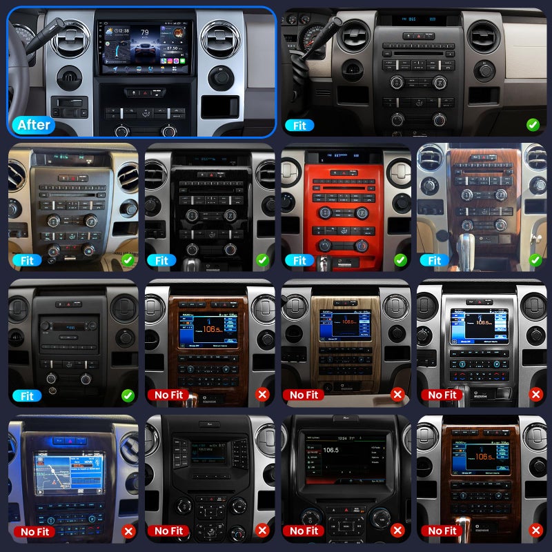 Jerqry for 2009-2014 Ford F150 Radio: [4Core 64G ROM] 9" 1280 * 800 Touch Screen Stereo with Wireless Carplay Android Auto 5G WiFi GPS Bluetooth FM SWC RDS, Free Camera - Image 2