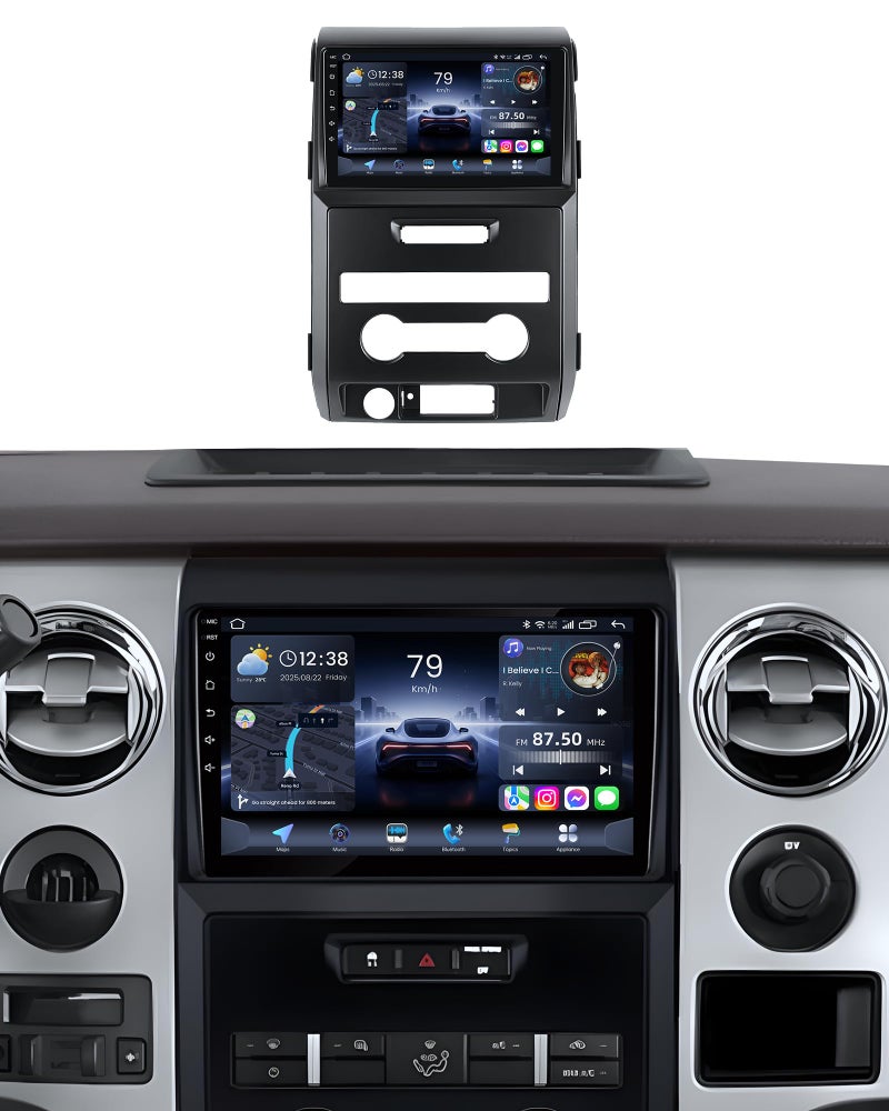 Jerqry for 2009-2014 Ford F150 Radio: [4Core 64G ROM] 9" 1280 * 800 Touch Screen Stereo with Wireless Carplay Android Auto 5G WiFi GPS Bluetooth FM SWC RDS, Free Camera - Image 1