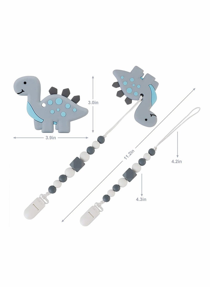 SOLARAE Baby Teething Dinosaur Toys, for Newborn Babies, Neutral Shower Gift - Image 2