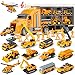 LerBao 25 in 1 Diecast Pull Back Construction Truck Vehicle Toys for 37Year Old Boy Sounds and Lights in Large Carrier Truck Age3 Kids Child Boy Toy Cars Birthday Gifts - Image 3