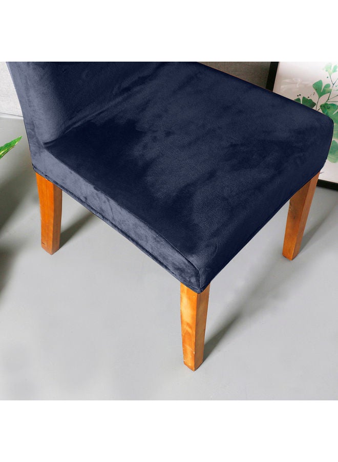 Y&D 4-Piece Solid Stretchable Chair Covers Deep Blue - Image 5