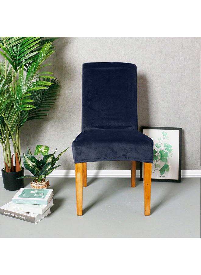 Y&D 4-Piece Solid Stretchable Chair Covers Deep Blue - Image 2