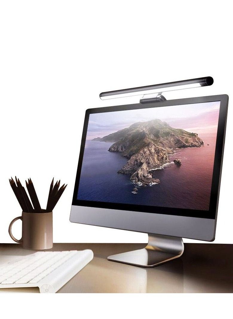 Computer Monitor Light - Eye-Care LED Desk Lamp with Adjustable Backlight, Smooth Dimming and Controllable Color Temperature, USB Powered, No Screen Glare, Reduces Eye Strain and Fatigue, Compatible with Computer Monitors from iMac, Dell, HP, Lenovo, ASUS, Samsung, Acer, LG, BenQ, ViewSonic and More, Perfect for Working, Gaming and Studying
