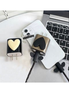 Generic Black Themed Flexible Silicone Cable Protector For iPhone, Touch Comfortable, Reduce The Risk of Fraying and Breaking, Charger Protector Cover Compatible With 18W/20W iPhone Charger (Black)  - Image 4