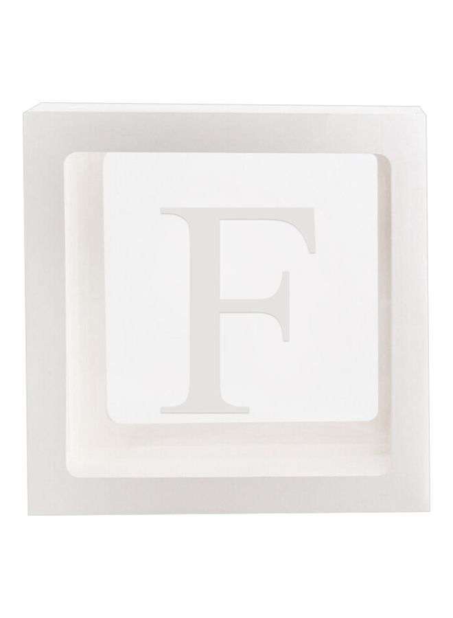 NIBEMINENT Letter F Transparent Balloon Decoration Box DT1069 30x30x30cm - Image 1