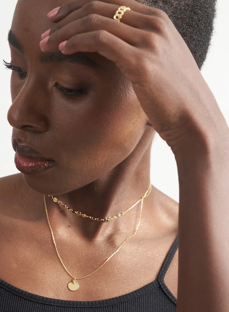 Hzmer Jewellery Gold Layered Necklace