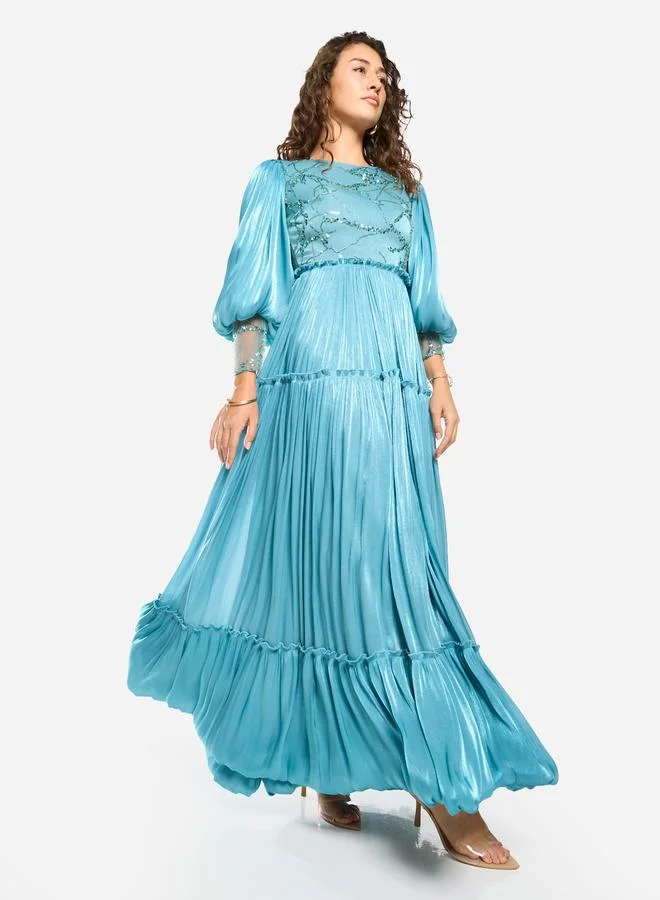 House of Moda Embellished Tiered Maxi Dress
