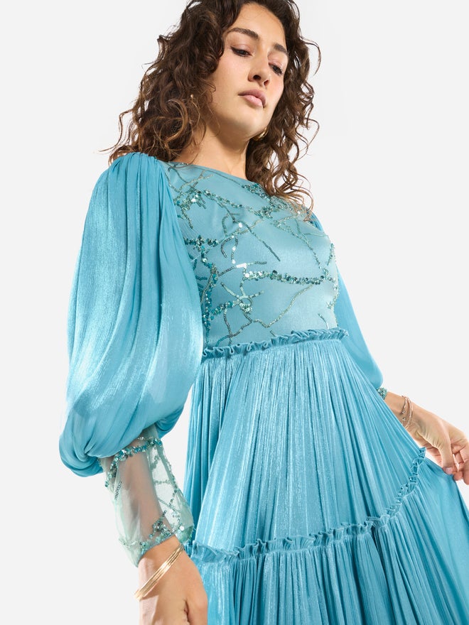 House of Moda Embellished Tiered Maxi Dress - Image 5