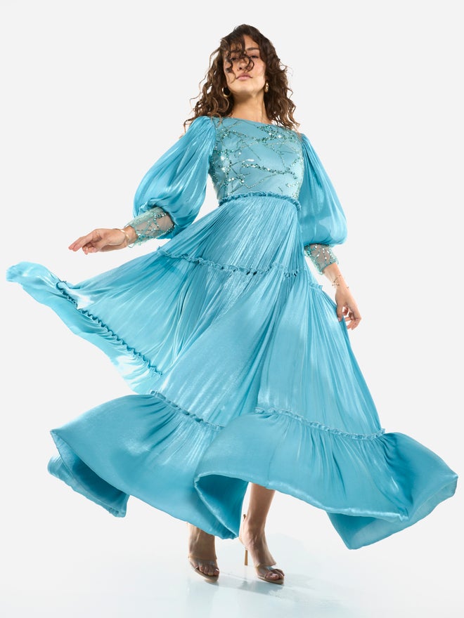 House of Moda Embellished Tiered Maxi Dress - Image 3