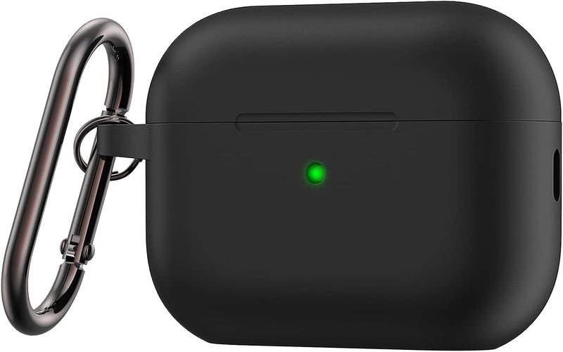 OJOS Case Compatible with AirPods Pro 2nd Generation Cover, Protective Silicone Skin Accessories with Keychain for Women Men for Apple AirPods Pro Gen 2 (2022), Black - Image 1