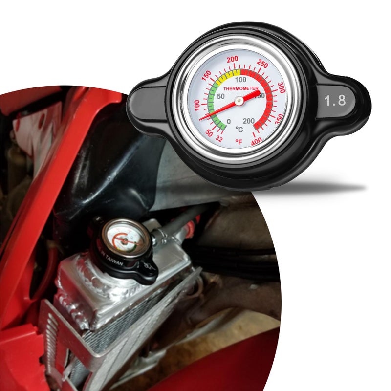 HAOBO HAOBO High-pressure Radiator Cap, High-Pressure Temperature Gauge Radiator Cap, Radiator Thermometer Cover, Car Radiator Cap Fit for Honda, Kawasaki, Suzuki, Husqvarna Dirt Bike, Yamaha Motorcycle ATV  - Image 1