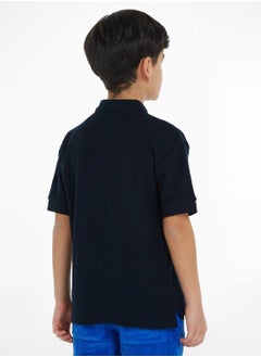 TOMMY HILFIGER Boys' Striped Polo Shirt - Cotton, Blue  - Image 3