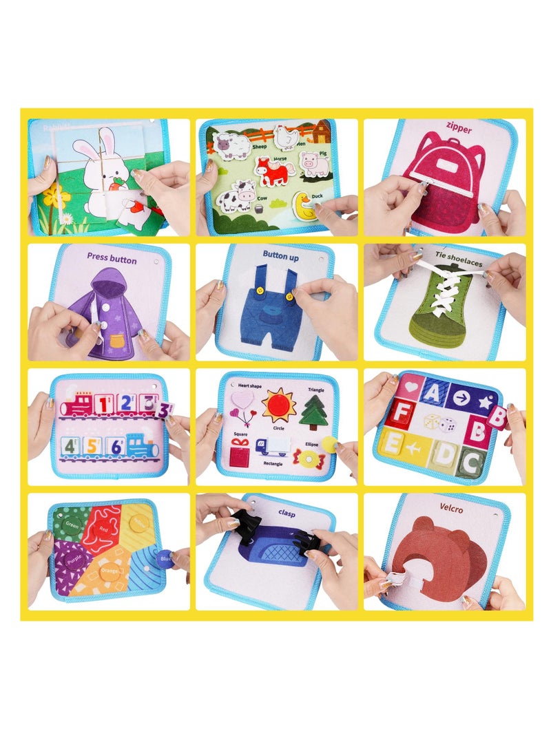 SOLARAE كتاب هادئ للأطفال الصغار، كتاب مشغول لألعاب التعلم، لوحة مشغولة حسية، كتاب أنشطة ثلاثي الأبعاد، حقيبة منزل دمى، مغامرة تعليمية مشوقة، تعزز المهارات الحياتية الحقيقية، مستلزمات الطائرة للأطفال الصغار لحملها إلى المنزل - Image 3