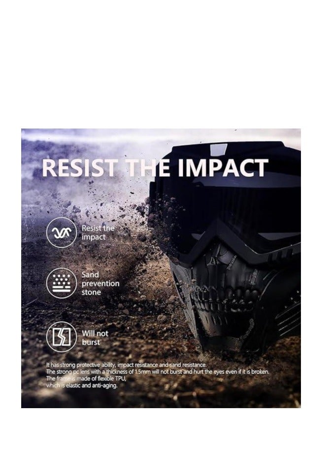 Men's and Women's Motorcycle Goggles with Mask, UV Protection Motorcycle Goggles, Skull Goggles, Helmet Goggles for Dirt Bikes and Off-Road Skiing - Image 3