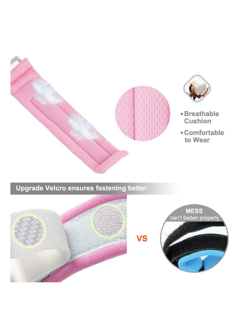 Bebiland 3-in-1 Baby Reins Walking Harness for Toddlers, Kids, Children, Anti Lost Safety Wrist Cuff with Lock / Backpack /1.5m Bungee Straps Link (Pink/Grey)  - Image 4
