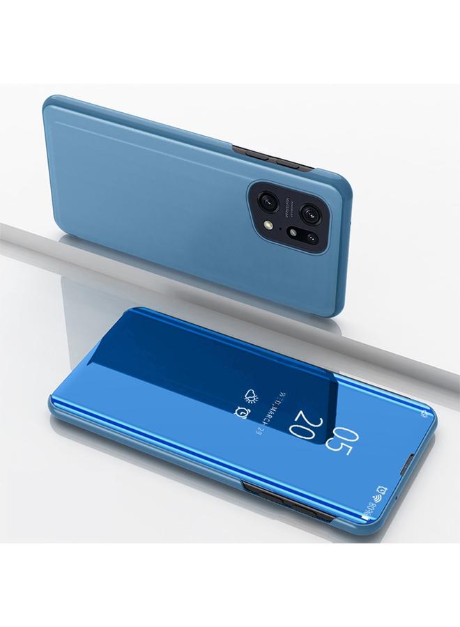 erorex Case For OPPO Find X5 Plated Mirror Horizontal Flip Leather Case with Holder - Image 1