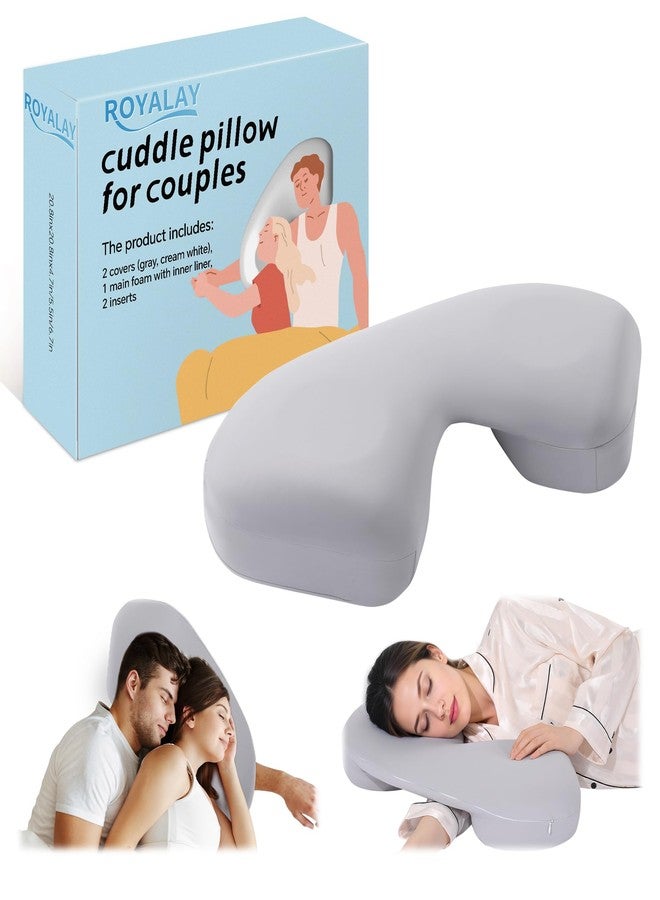 ROYALAY Cuddle Pillow, Adjustable Height Side Sleeper Pillow with Arm Hole for Adults, Memory Foam Neck Support for Couples Relieve Pressure with Washable Cover - Image 1