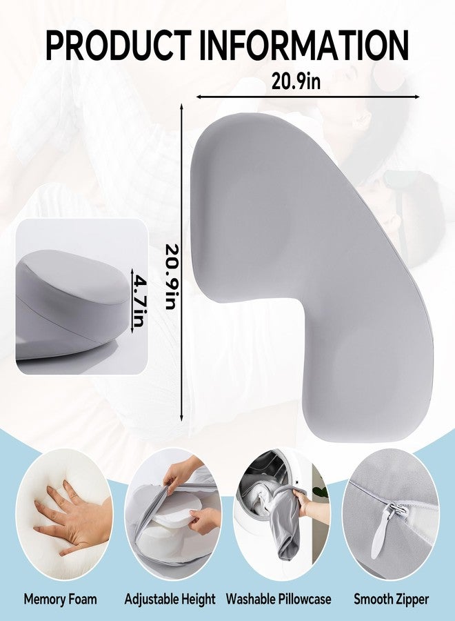 ROYALAY Cuddle Pillow, Adjustable Height Side Sleeper Pillow with Arm Hole for Adults, Memory Foam Neck Support for Couples Relieve Pressure with Washable Cover - Image 2