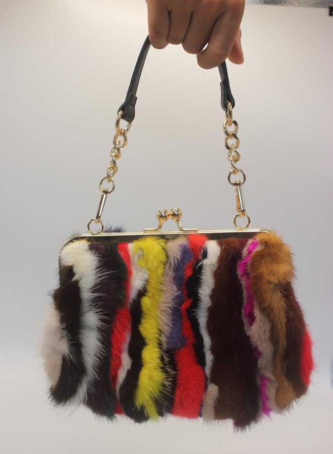 Chunxiao Multicolored Mink Bag - Unique Pattern, Dual Straps, Chain & Clasp - A/W Collection (Rainbow Rhapsody) - Image 2