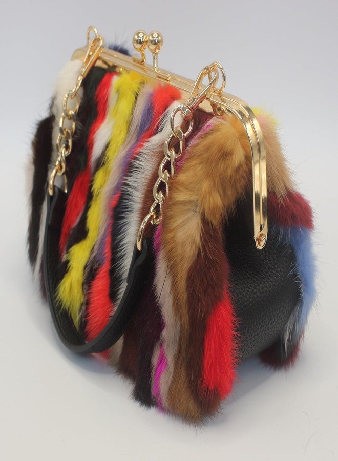 Chunxiao Multicolored Mink Bag - Unique Pattern, Dual Straps, Chain & Clasp - A/W Collection (Rainbow Rhapsody) - Image 3