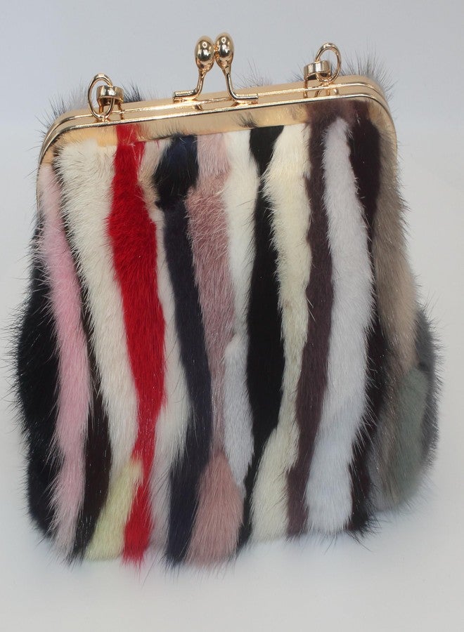 Chunxiao Multicolored Mink Bag - Unique Pattern, Dual Straps, Chain & Clasp - A/W Collection (Rainbow Rhapsody) - Image 5