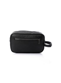 M&O Faux Leather Handbag With An External Pocket - Black  - Image 2