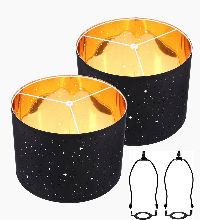2 Sets of Fabric Lampshade for Table Lamp Floor Lamp American Style Lampshade with Lampshade Harp Stand E26 UNO Hole - Image 3