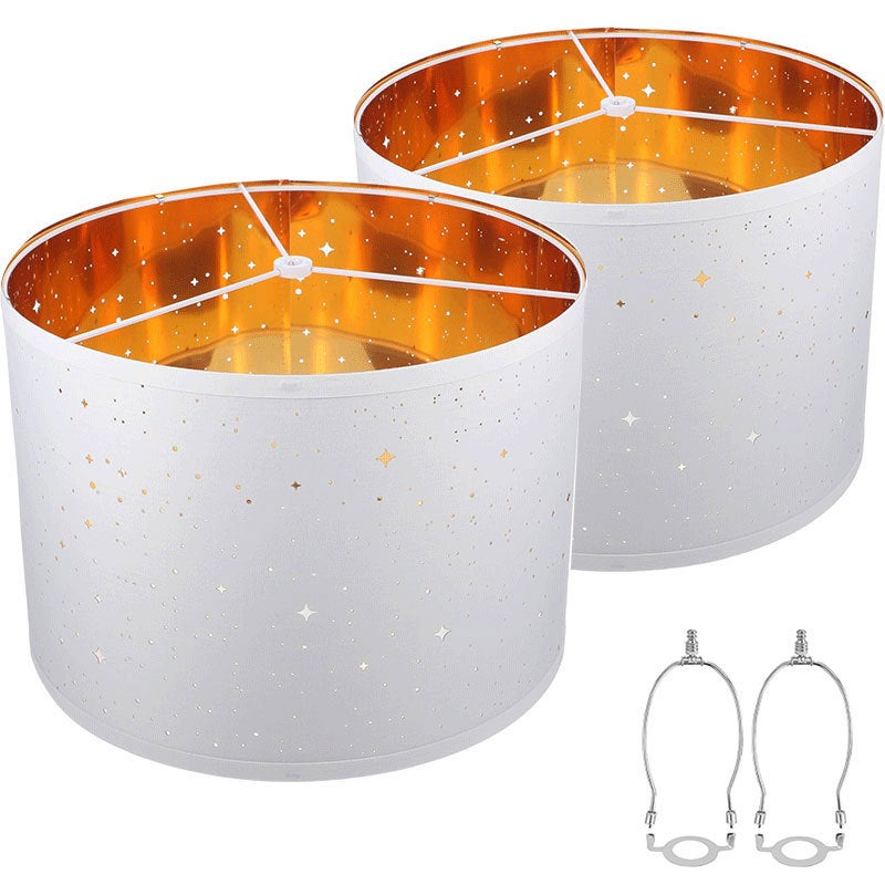 2 Sets of Fabric Lampshade for Table Lamp Floor Lamp American Style Lampshade with Lampshade Harp Stand E26 UNO Hole - Image 2