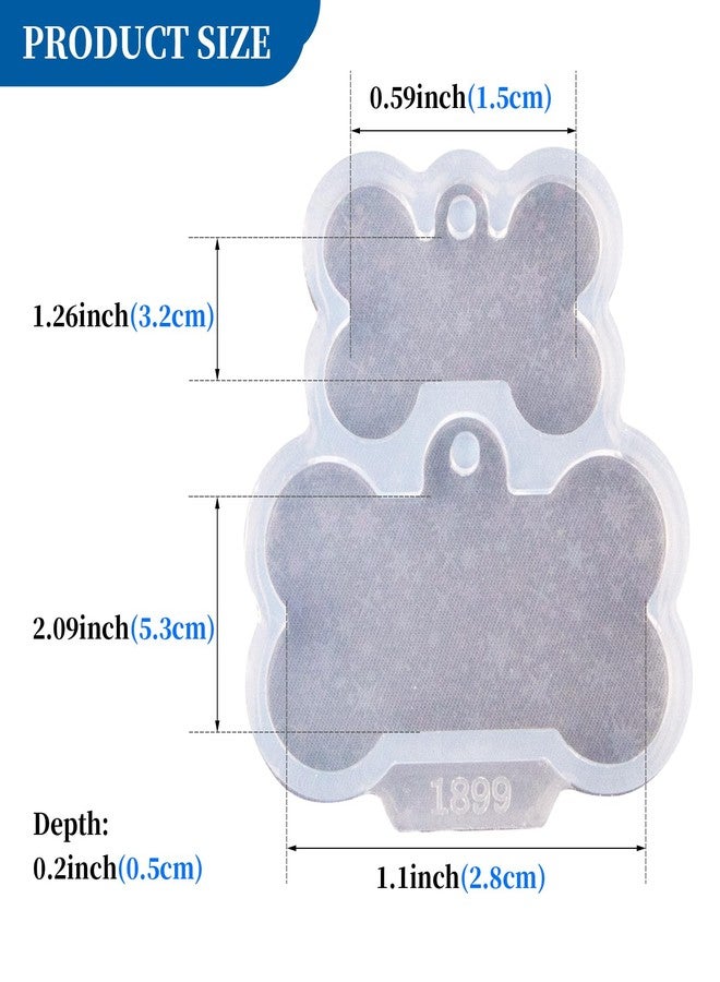 Angel Wings Cute Dog Bone Shape Silicone Mold Holographic Resin Molds for DIY Pet Tag Keychain Pendant Charm Crafts - Image 2