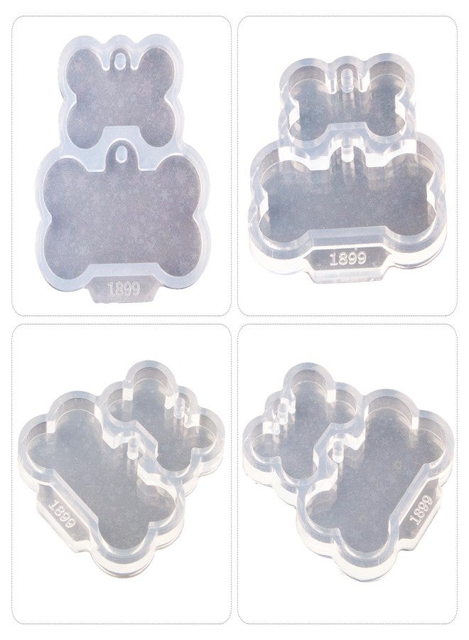 Angel Wings Cute Dog Bone Shape Silicone Mold Holographic Resin Molds for DIY Pet Tag Keychain Pendant Charm Crafts - Image 3