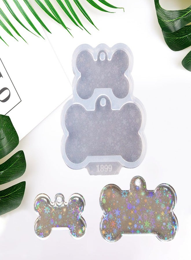 Angel Wings Cute Dog Bone Shape Silicone Mold Holographic Resin Molds for DIY Pet Tag Keychain Pendant Charm Crafts - Image 4