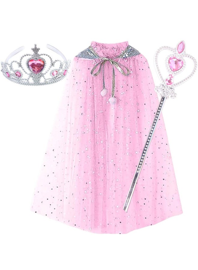 Loquat 【19000 People Praise】 Aisha Cloak Suit  Performance Dress Children's Luminous Dress New-Colour:Pink Cloak + Mask + Diamond Heart Stick - Image 5