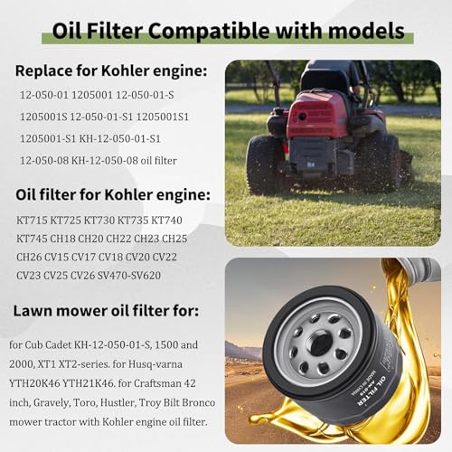 AWSZH Oil Filter 49065-7007 49065-0721 Compatiable with Kawasaki FB460V FC420V FC540V FR691V FR691V FR730V FR651V FR600V FX600V FX730V FS691V FS651V FR651V Engines 492932 am125424 25 050 01(1 pack) - Image 4