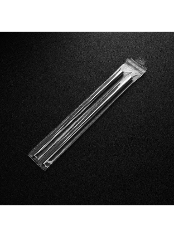 Korean-style 304 Stainless Steel Chopsticks Lengthened Home Children's Hotel Stall Heat Insulation Anti-mildew Anti-slip Hot Pot Chopsticks Logo-Color:Light Body + PVC Bag-Specifications:23.5cm (household)/pair  - Image 1