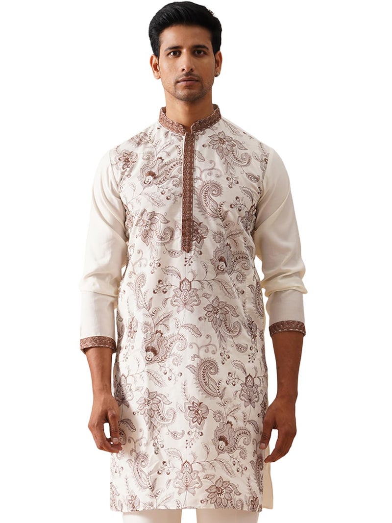 jompers قميص جومبرز التقليدي المطرز للرجال - مزيج من الحرير والقطن - Image 1