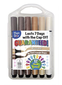 The Pencil Grip Magic Tri Stix On Toxic And Washable Markers 12 Global Skin Tone Markers Tpg 396  - Image 1