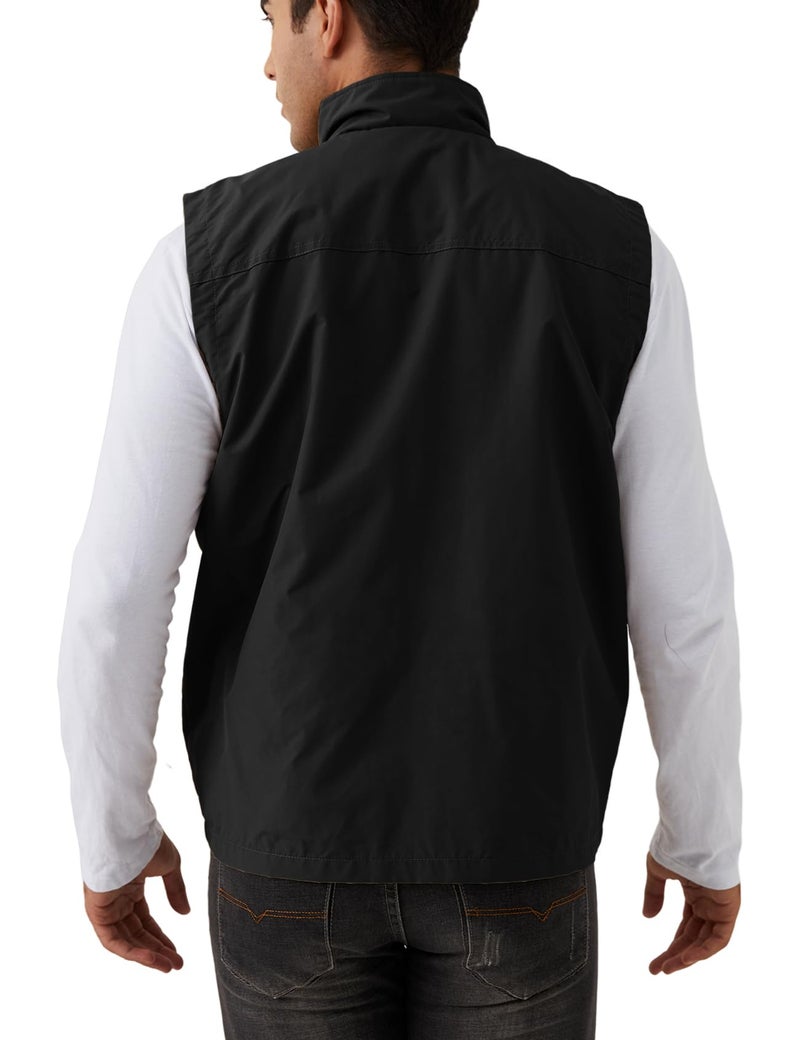 Gihuo Men's Fishing Vest Utility Vest Casual Outdoor Quick Dry Safari Travel Golf Vest Work Vest(Black-XL) - Image 5