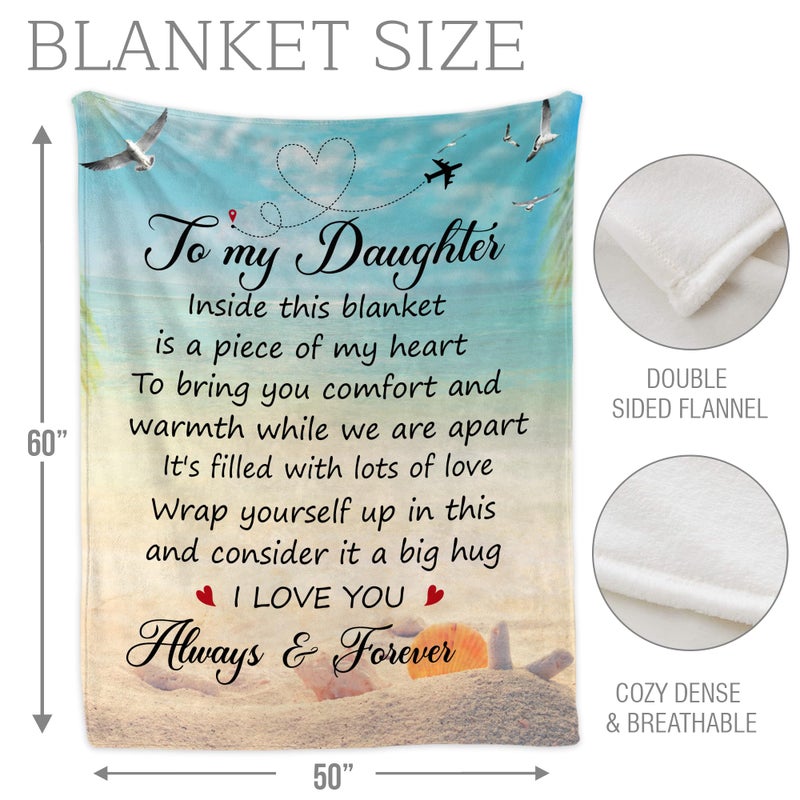 Fastpeace Daughter Gifts from Mom and Dad â€“ to My Daughter Blanket, Thoughtful Mothers Day, Birthday, or Graduation Gift, Best Gift Idea for Her, Soft and Cozy Throw Blanket 50x60 Inches - Image 3