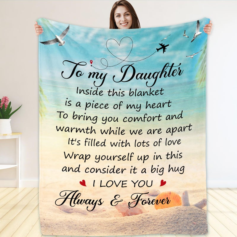 Fastpeace Daughter Gifts from Mom and Dad â€“ to My Daughter Blanket, Thoughtful Mothers Day, Birthday, or Graduation Gift, Best Gift Idea for Her, Soft and Cozy Throw Blanket 50x60 Inches - Image 2